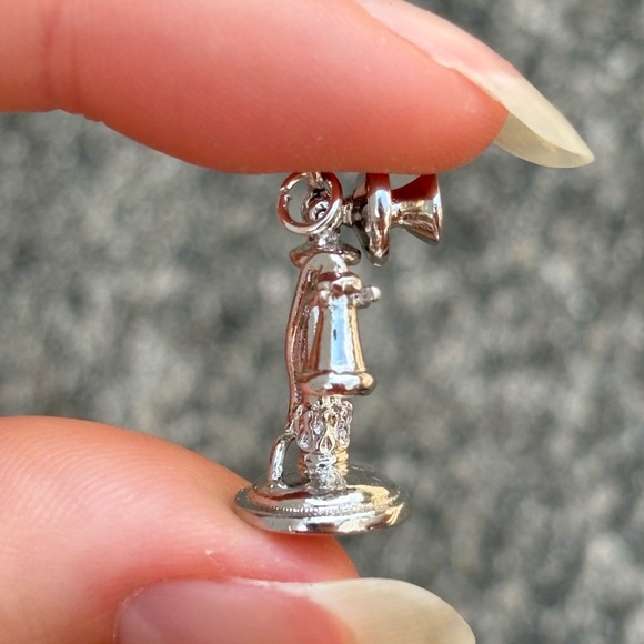 Vintage Sterling Candlestick Telephone Charm / Pendant - Picture 5 of 6